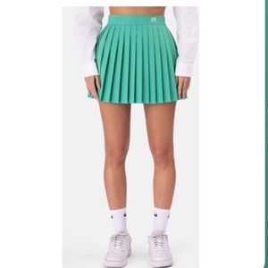 SOLD ADK Embroidery Pleated Mini Skirt - Small - Green